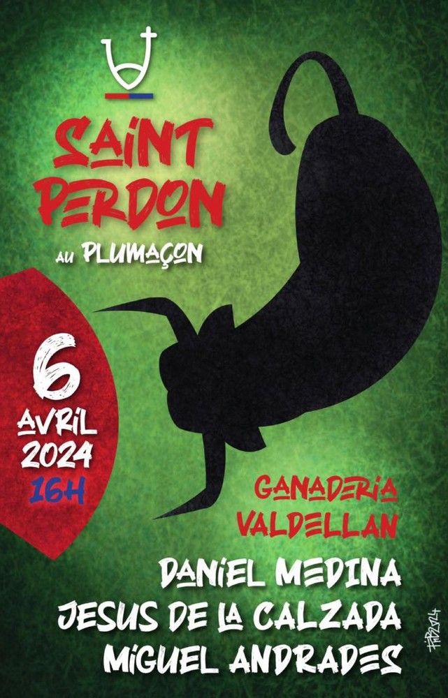 image : Affiche de la Novillada de Saint Perdon - 6 avril 2024