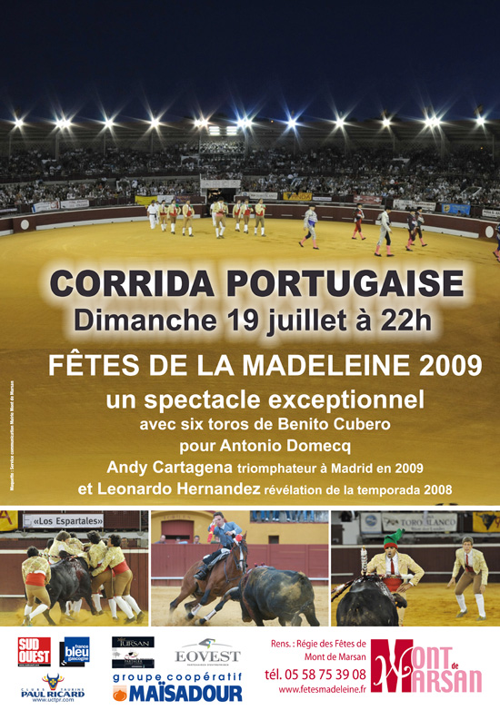 image : affiche corrida portugaise Madeleine 2009