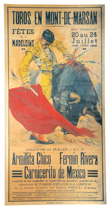 Affiche corrida Mont de Marsan de 1946