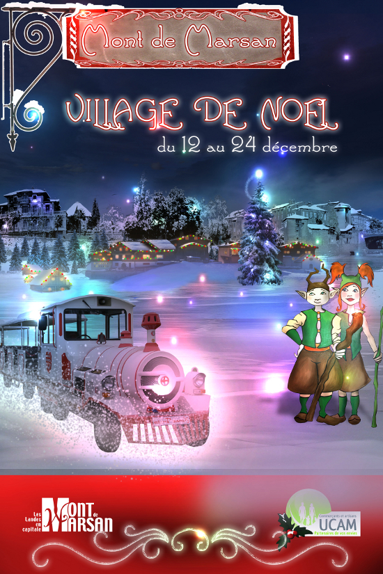 image : affiche du village de noël 2009 de Mont de Marsan