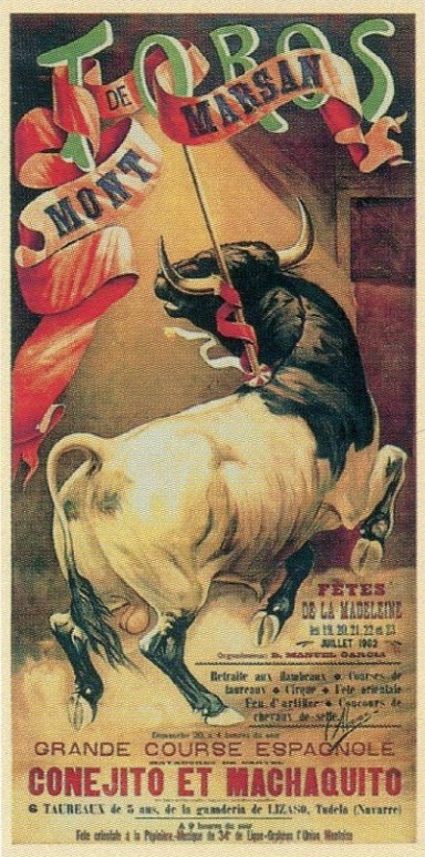 image : Affiche corrida Mont de Marsan 1902