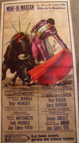 image : Affiche corrida Mont de Marsan 1984